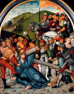 Lucas Cranach vanhemman (1472-1553) kiipeäminen Golgatalle. 1538. Dim. 107x84 cm Wien. Taidehistoriallinen museo tekijältä Lucas the Elder Cranach