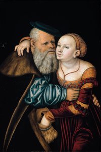 Sopimaton pari (öljy paneelissa tekijältä Lucas the Elder Cranach