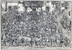 Tournoi - Turnaus - Cranach, Lucas, vanhin (1472-1553) - 1509 - Puupiirros - 26,4x38 - Yksityiskokoelma tekijältä Lucas the Elder Cranach