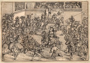 Tournoi - Turnaus - Cranach, Lucas, vanhin (1472-1553) - 1509 - Puupiirros - 29,8x42,7 - Yksityiskokoelma tekijältä Lucas the Elder Cranach
