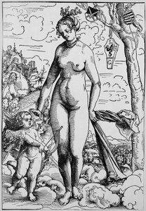 Venus ja Amor tekijältä Lucas the Elder Cranach
