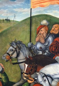 Tie Golgatalle, Lucas Cranach Vanhin (1472-1553), Yksityiskohta tekijältä Lucas the Elder Cranach