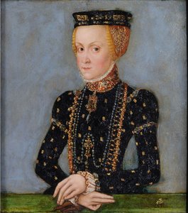 Muotokuva Anna Jagiellonista (1523-1596), Puolan kuningattaresta, noin 1565 (öljy tinalevylle).