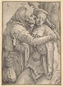 Tyhmä ja nainen, 1520. tekijältä Lucas van Leyden