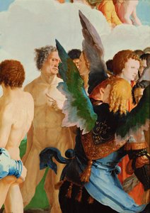 Enkelit vanhurskaiden joukossa (öljy puulle) tekijältä Lucas van Leyden