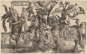 Arthur, Kaarle Suuri (Charlemagne), Godfry of Bouillon tekijältä Lucas van Leyden