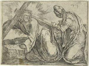 Kristus kantaa ristiä tekijältä Lucas van Leyden