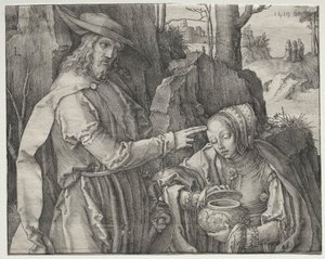 Kristus puutarhurina ilmestyy Pyhälle Maria Magdalenalle tekijältä Lucas van Leyden