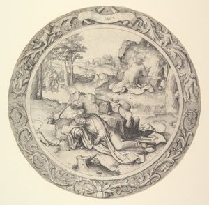 Kristus Öljymäellä, Pyöreästä kärsimyksestä, 1509. tekijältä Lucas van Leyden