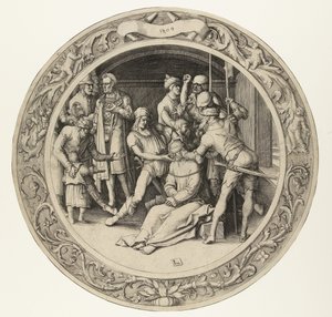 Kristuksen pilkkaaminen The Round Passion (sarjan nimi) tekijältä Lucas van Leyden