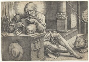 Pyhä Hieronymus työhuoneessaan tekijältä Lucas van Leyden