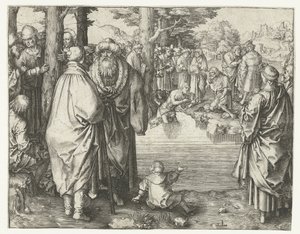 Kristuksen kaste Jordanissa tekijältä Lucas van Leyden