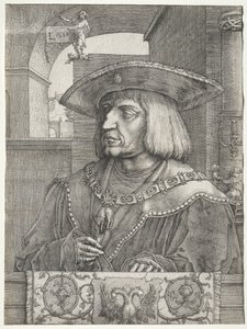 Keisari Maximilian I, 1520. tekijältä Lucas van Leyden