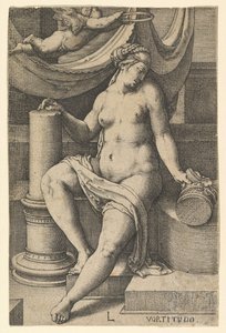 Fortitude, sarjasta Seitsemän hyvettä, 1530. tekijältä Lucas van Leyden