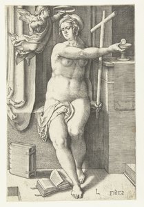 Usko Fides (otsikko objektissa) Seitsemän hyvettä (sarjan nimi) tekijältä Lucas van Leyden
