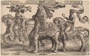 Troijan Hektor, Makedonian Aleksanteri, Julius Caesar tekijältä Lucas van Leyden
