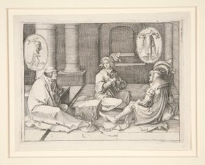 Joosef tulkitsee unia vankilassa (1. Moos. 40:5-19) tekijältä Lucas van Leyden