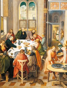 Viimeinen ehtoollinen, kirjoittanut Lucas van Leyden (noin 1494-1533) tekijältä Lucas van Leyden