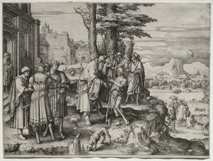Tuhlaajapojan paluu, n. 1510. tekijältä Lucas van Leyden