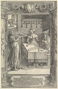 Salome Johannes Kastajan pään kanssa, n. 1517. tekijältä Lucas van Leyden