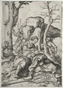Simson ja Delilah, n. 1507. tekijältä Lucas van Leyden
