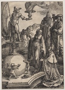Salomonin epäjumalanpalvelus tekijältä Lucas van Leyden