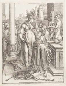 Salomonin epäjumalanpalvelus tekijältä Lucas van Leyden
