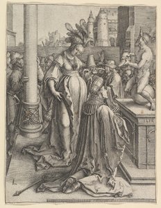 Salomonin epäjumalanpalvelus, 1514. tekijältä Lucas van Leyden