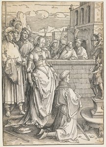 Salomonin epäjumalanpalvelus, n. 1512 tekijältä Lucas van Leyden