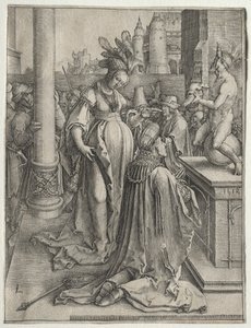 Salomonin epäjumalanpalvelus tekijältä Lucas van Leyden
