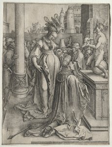 Salomonin epäjumalanpalvelus, 1514. tekijältä Lucas van Leyden
