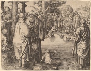 Kristuksen kaste Jordanissa tekijältä Lucas van Leyden