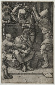 Passion: orjantappuroilla kruunattu Kristus, 1521. tekijältä Lucas van Leyden