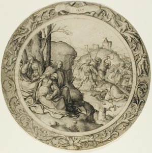 Pyöreä kärsimys: Kristus kantaa ristiä tekijältä Lucas van Leyden