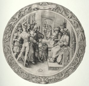 Pyöreä kärsimys: Kristus ylipapin edessä tekijältä Lucas van Leyden