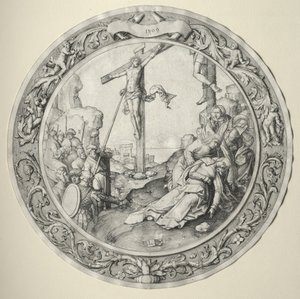 Pyöreä Passion: Ristiinnaulitseminen, 1509. tekijältä Lucas van Leyden
