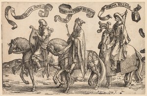 Israelin kaksitoista kuningasta: Daavid, Salomo, Rehabeam, 1515-1517. tekijältä Lucas van Leyden