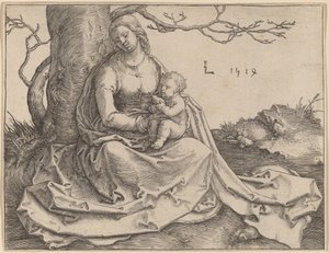 Neitsyt istuu puun alla tekijältä Lucas van Leyden