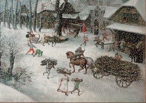 Talvi (helmikuu), yksityiskohta (öljy kankaalle)