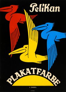 Pelikaanin värinen juliste, 1920-1925.