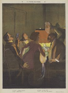 Pokeripeli (väri litho) tekijältä Lucien Henri Weiluc
