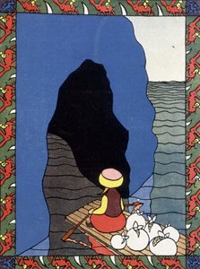 Sinbad (Sindbad) merimies lautallaan - elokuvassa Les 1001 nuits
