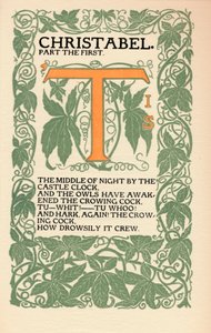 Eragny Press: Coleridges Christabelin avaussivu, 1895-1914 tekijältä Lucien Pissaro