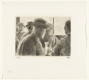 Miehet kahvilassa tekijältä Lucien Pissarro