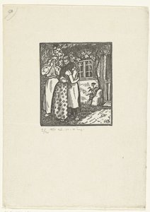 Ruth ja Naomi halaavat toisiaan tekijältä Lucien Pissarro
