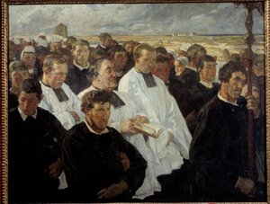 Kulkue Penmarchiin Bretagnessa Lucien Simonin (1861-1945) maalaus 1900 su. 1,36x1,75 m Pariisi, musee d