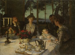Puhuminen hämärässä.