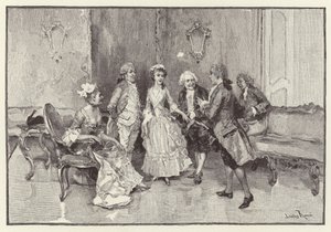 Skandaalin koulu -kirjan kuvitus (kromoliitti)
