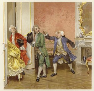Kuvitus elokuvalle The School for Scandal (chromolitho) tekijältä Lucius Rossi
