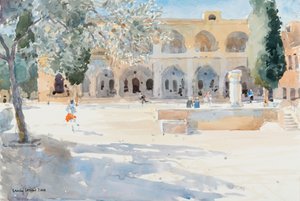Batei Mahase Square, Vanha Jerusalem, 2019 (w/c paperilla) tekijältä Lucy Willis